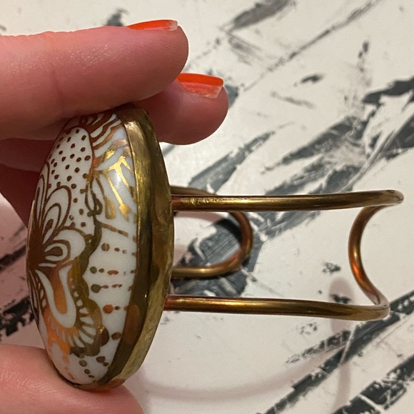 Porcelain and Stone Manderley Cuff Bracelet #2 NEW - Picture 4 of 8